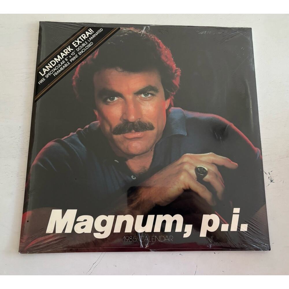 Vintage 1985 Tom Selleck - Magnum P.I. 12 Month Calendar New Sealed